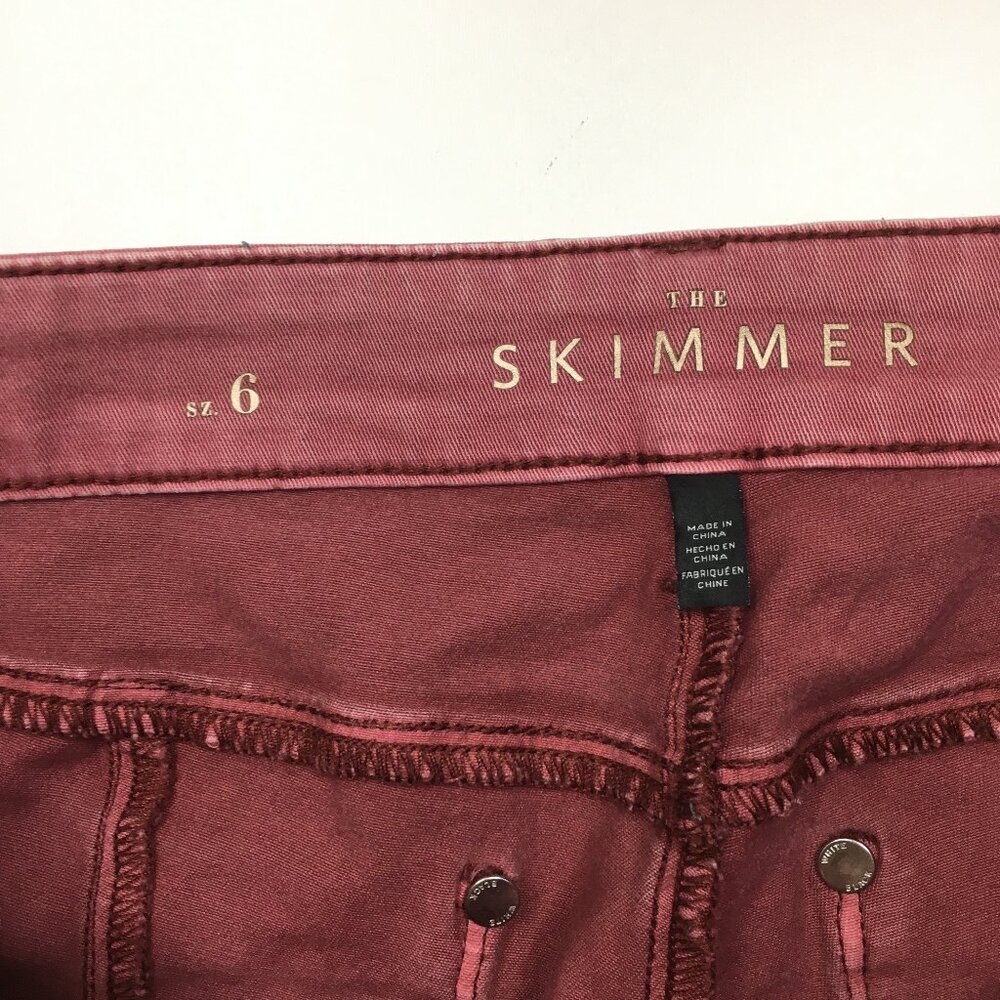 WHBM WHITE HOUSE BLACK MARKET Dark Pink THE SKIMMER Zip Ankle Jeans - Picture 3 of 11